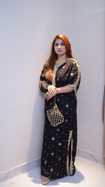 SA-770(chiffon kaftan with handwork)