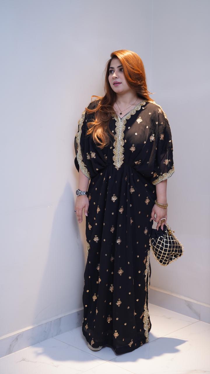 SA-770(chiffon kaftan with handwork)