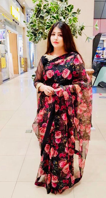Organza D print Saari SA-196B