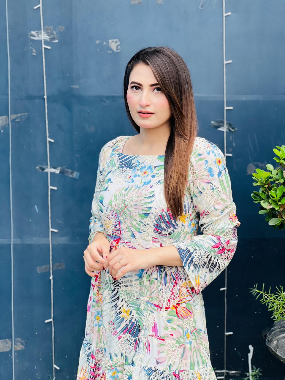 Multicolor Chicken Frock for a Bold Look