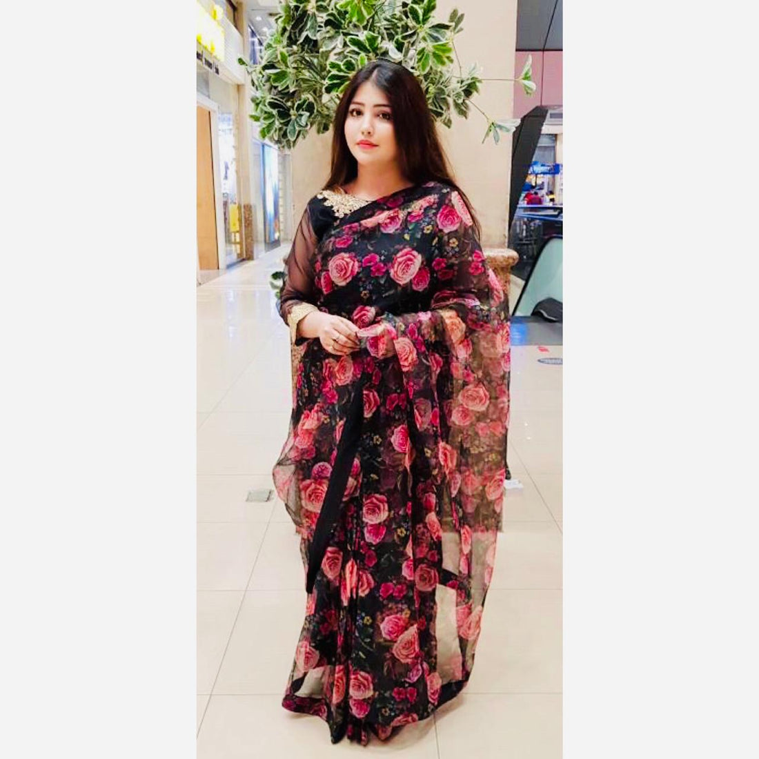 Organza D print Saari SA-196B