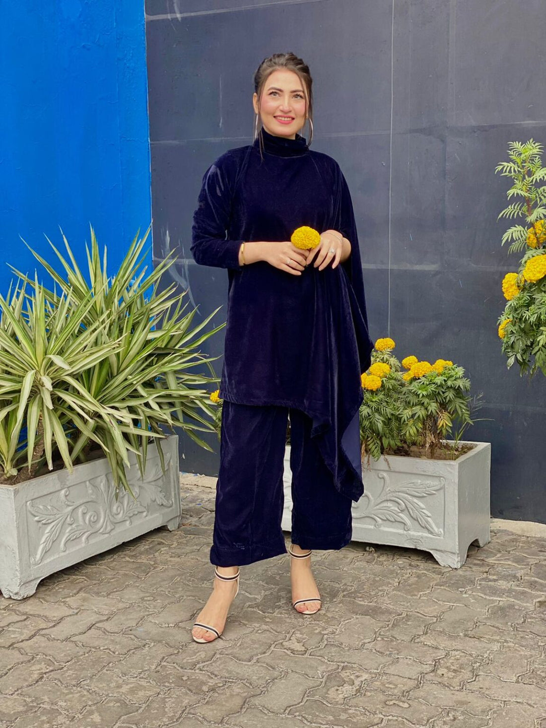 Velvet Cape-Trouser