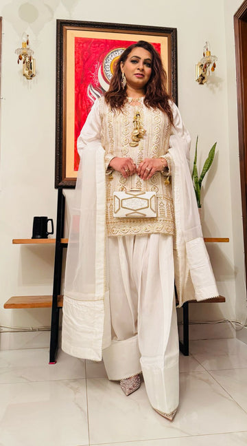 Marlyn Tusle Silk Dress 3(PC'S)