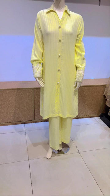 SA-717 (shirt with back side lace – trouser co ord set)