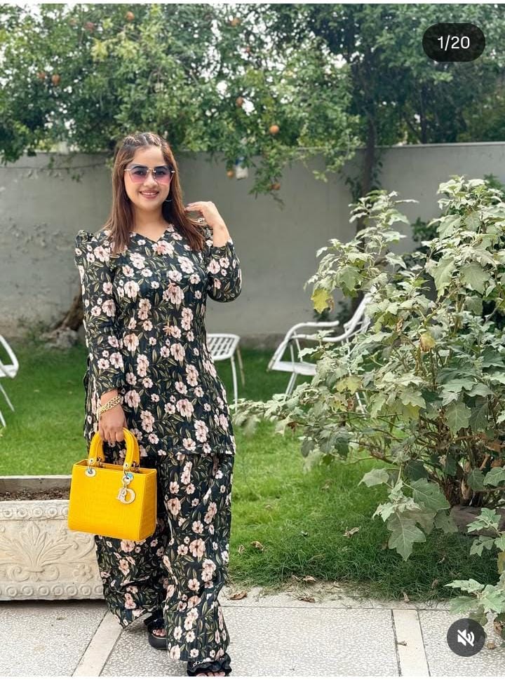 Shirt With Puff Sleeve Print Lawn (Doria Lawn 2pcs ) SA-846