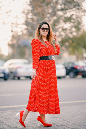 Velvet polka dot  Frock