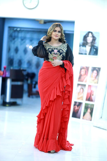 Ruffle Saree