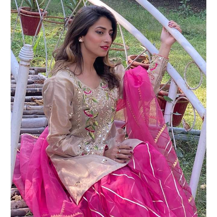 Flamingo Sharara Shirt (2peice sharara+shirt )
