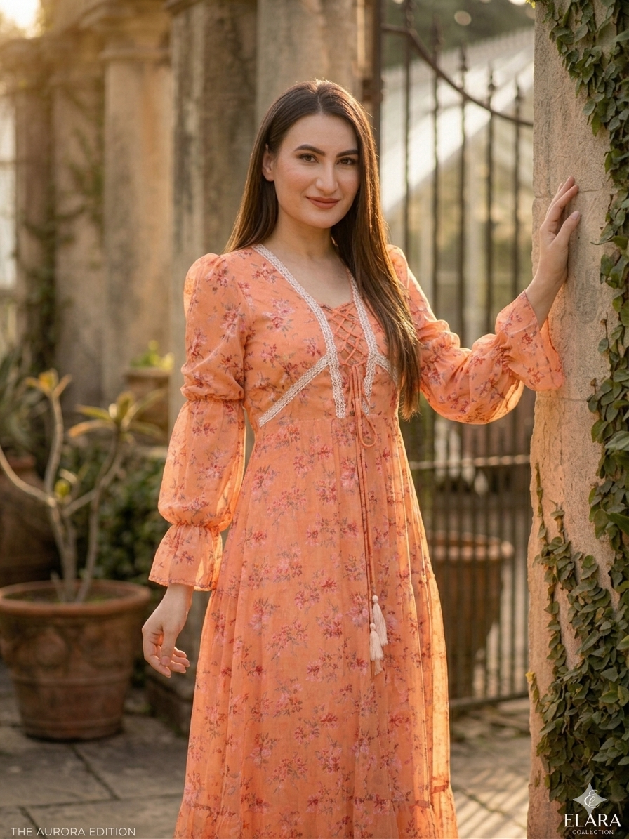 FLORAL CHIFON FROCk
