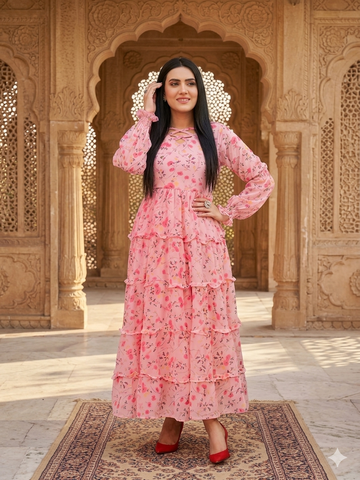 Chiffon layer Maxi With Soft lining Attatch(1 PC)