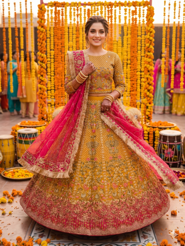 Marry Gold Lehnga Choli