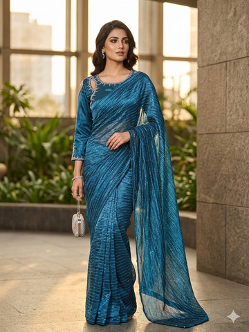 Zarminay Shimmer Saree