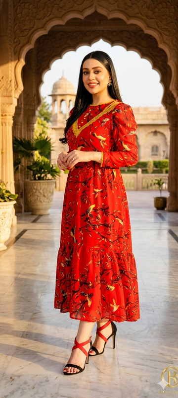Floral chiffon frock