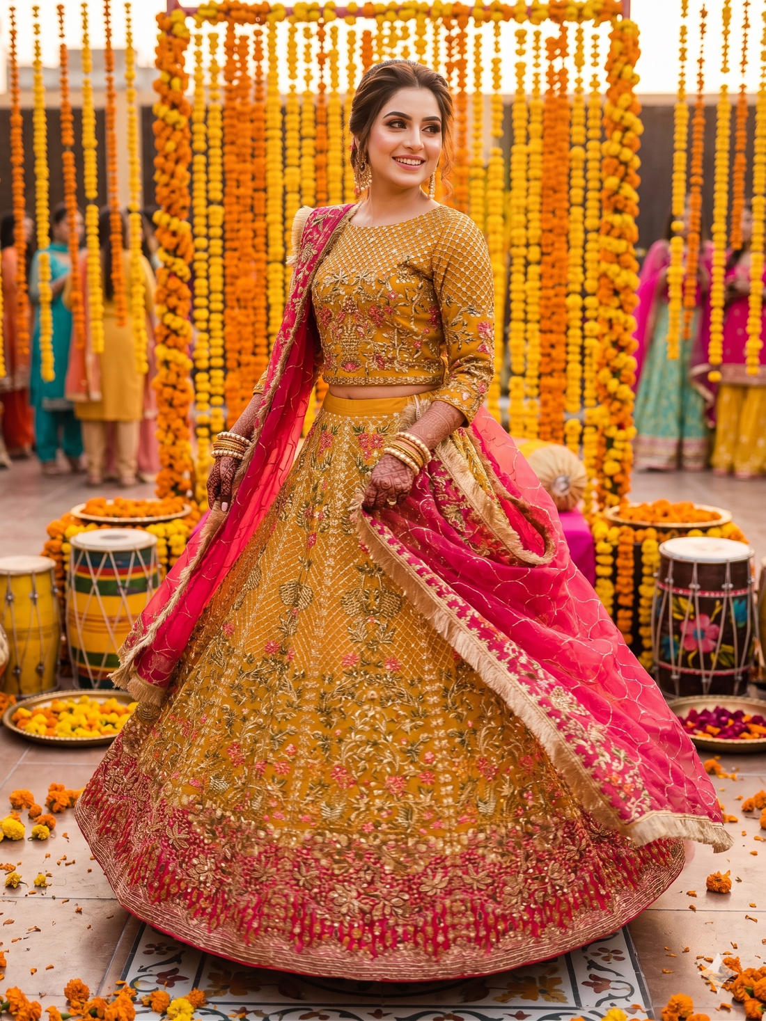 Marry Gold Lehnga Choli