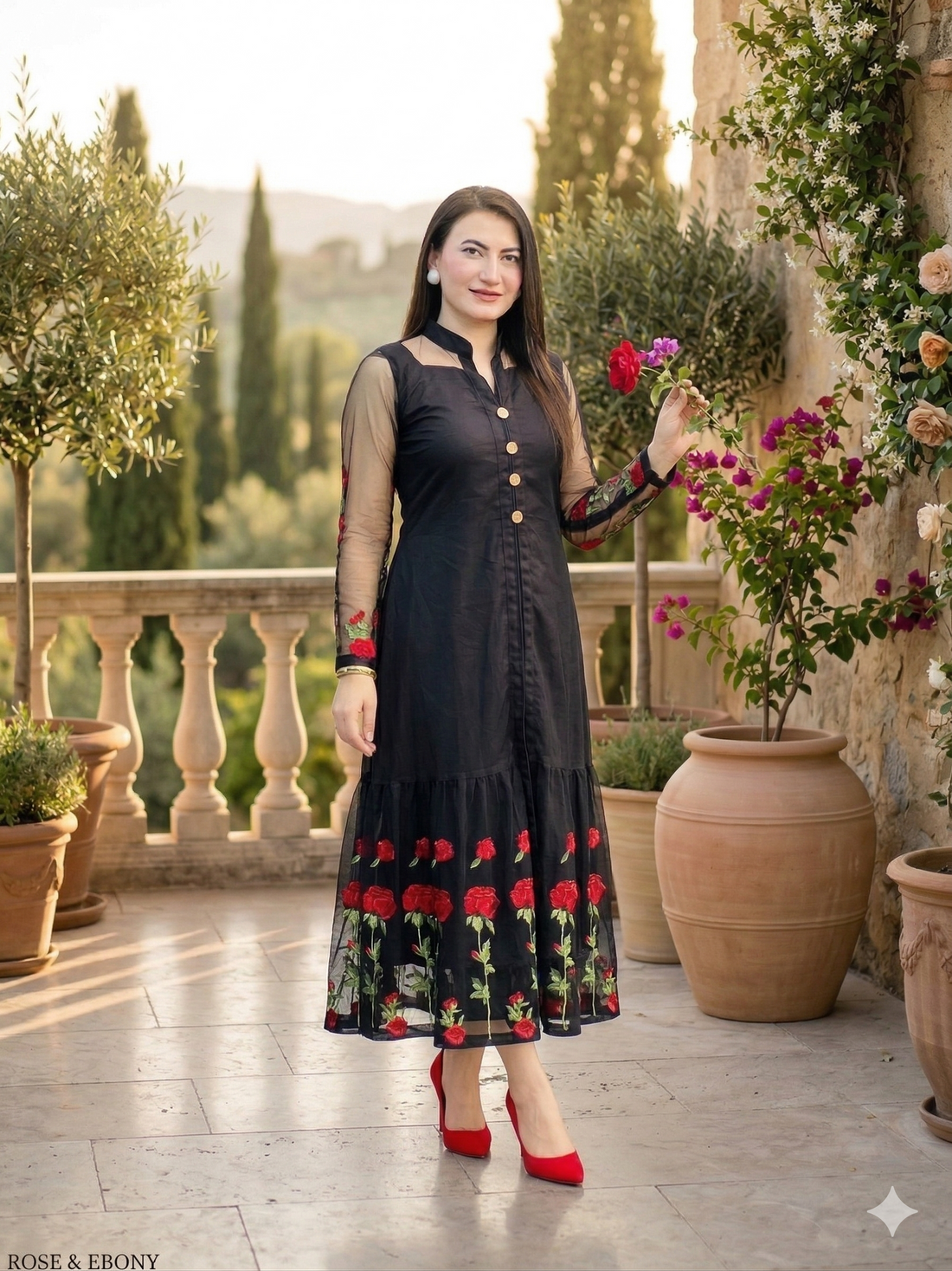 Benetton Net Embroidery Frock