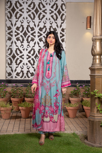 Zariah 3pc Unstitched  Suit