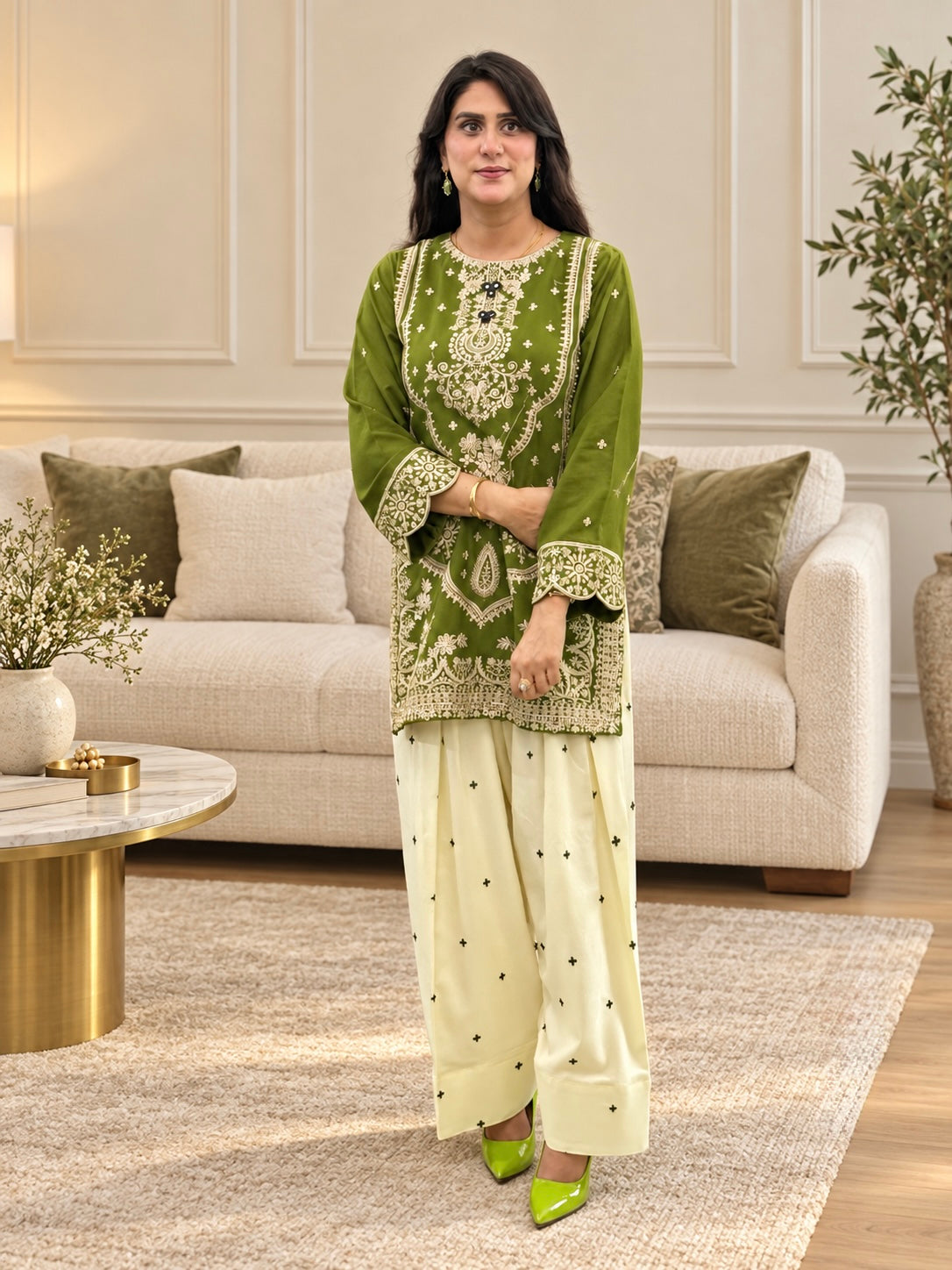 Garbs 3-Piece Dhanak Farshi Suit