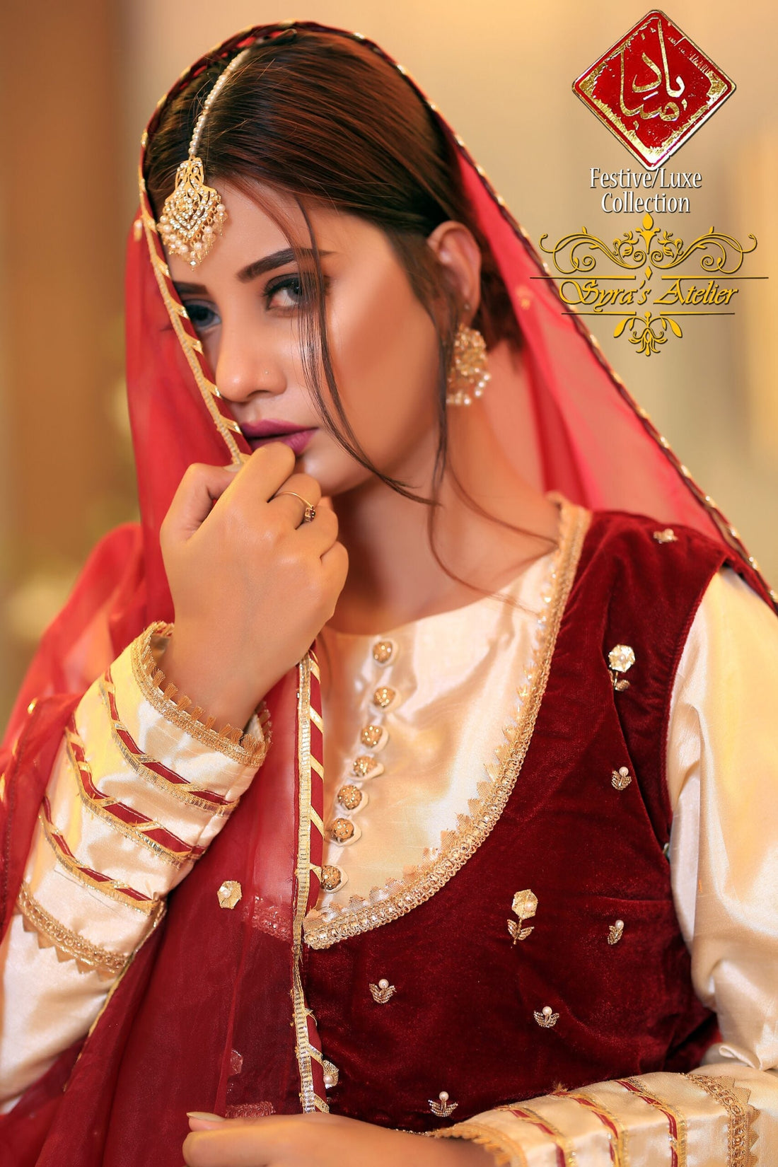 RAWSILK FROCK WITH JAMAWAR BODY & ORGANZA DUPATA