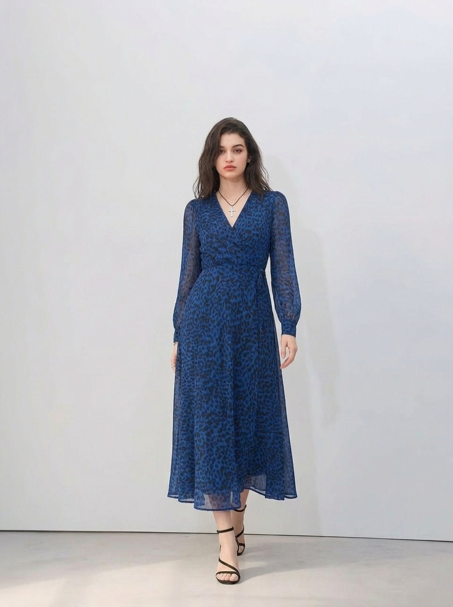 Leopard Pint Chiffon Maxi With Soft Lining(1 PC)