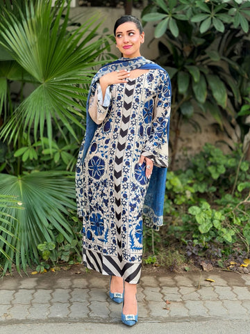 Nahel Kaftan with Dupatta