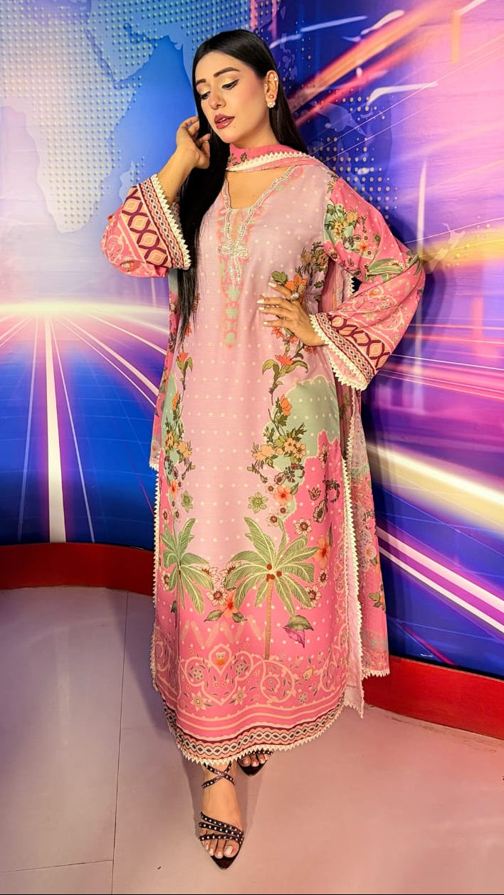 Zeen 3pc Unstitched Suit