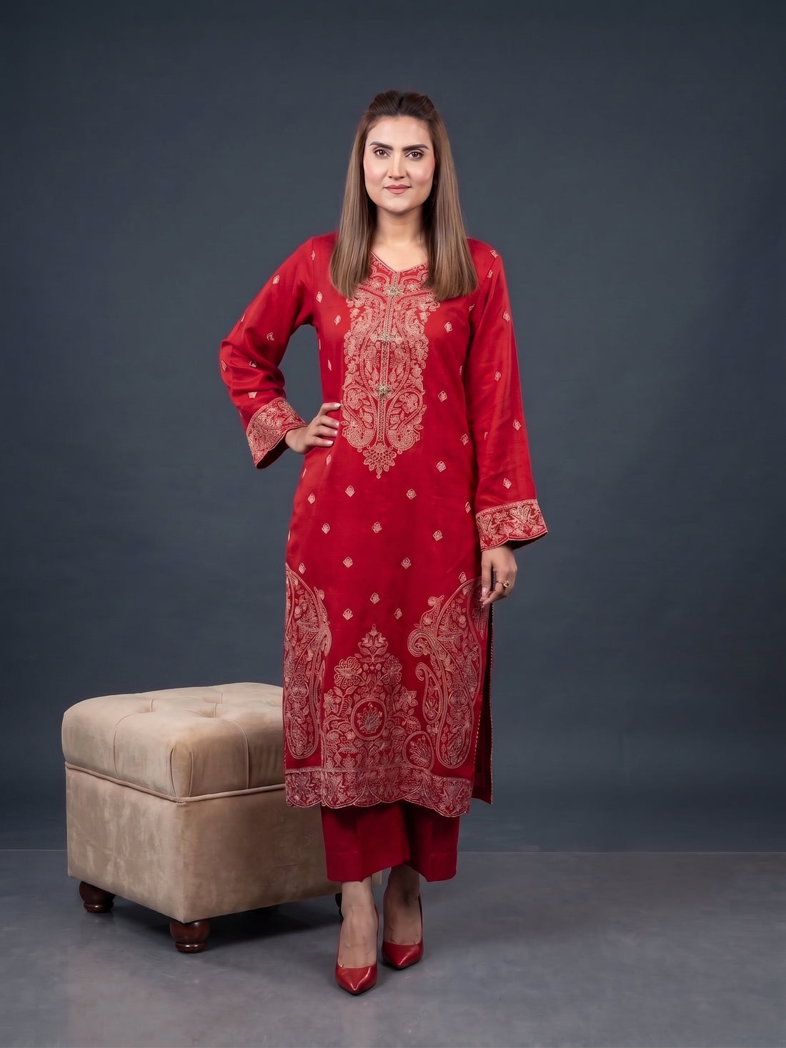 Dilkush 2-Piece Embroidered Viscose Suit by Syra's Atelier — outfit image 1