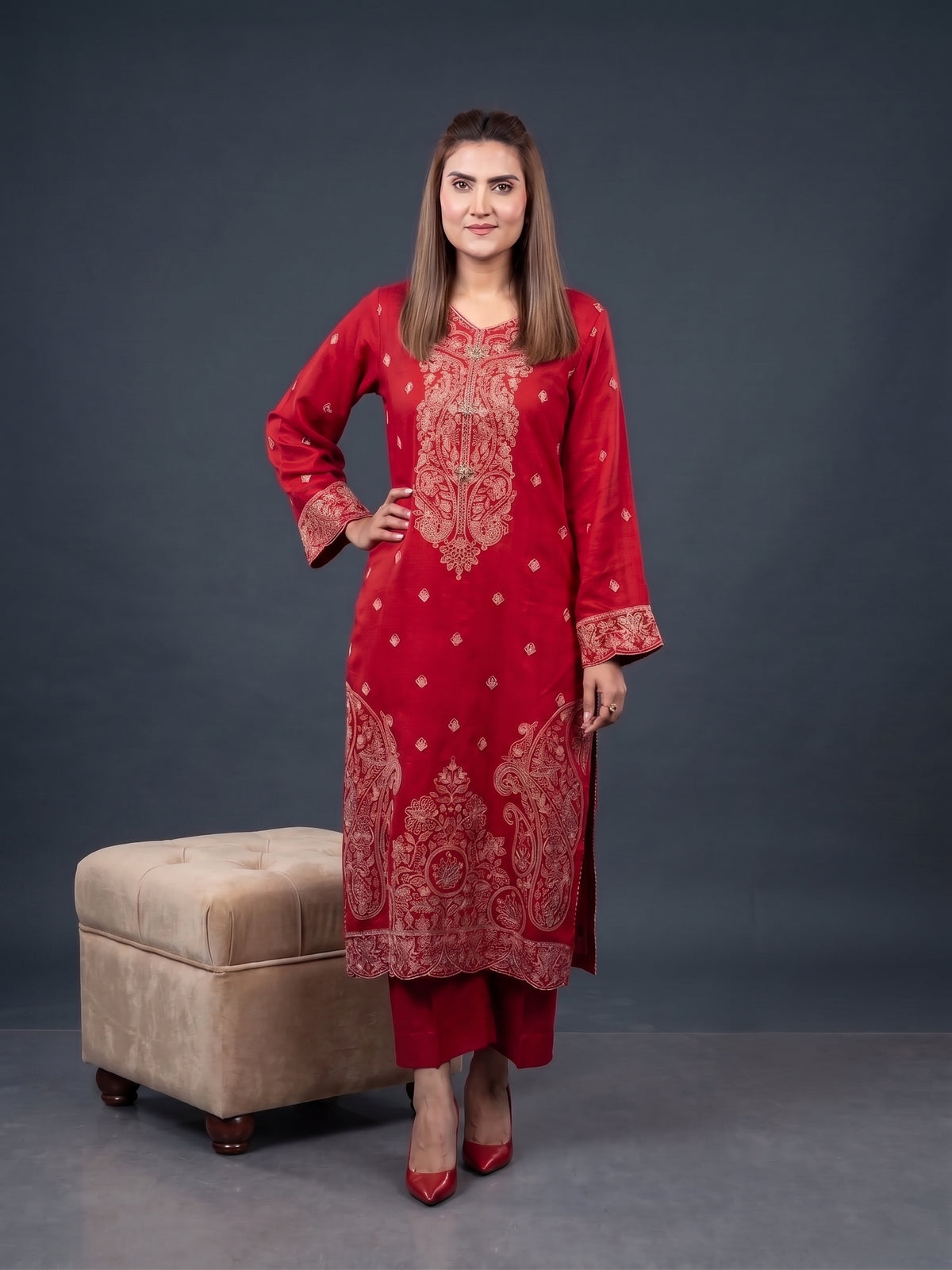 Dilkush 2-Piece Embroidered Viscose Suit by Syra's Atelier — outfit image 1