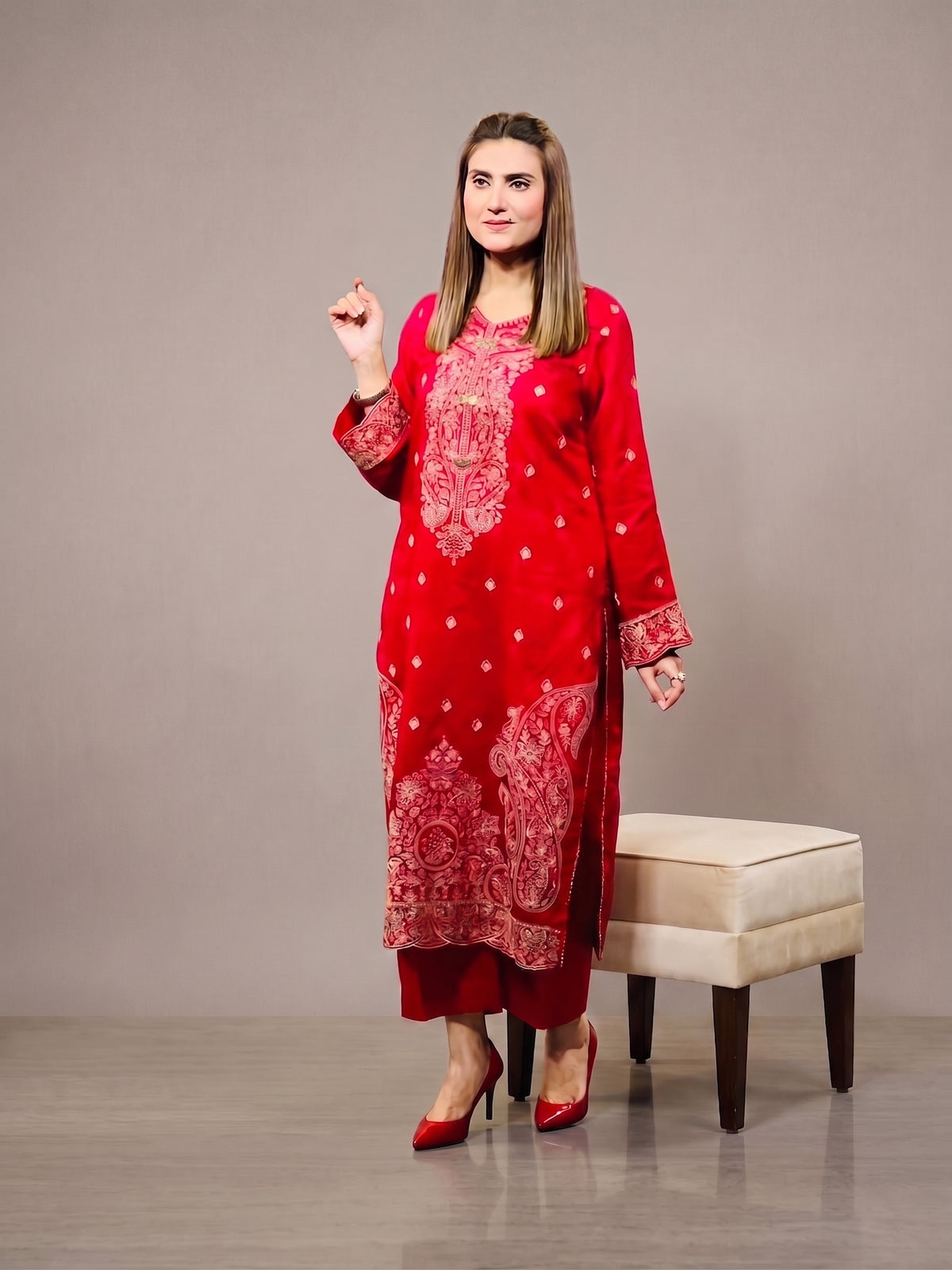 Dilkush 2-Piece Embroidered Viscose Suit by Syra's Atelier — outfit image 2