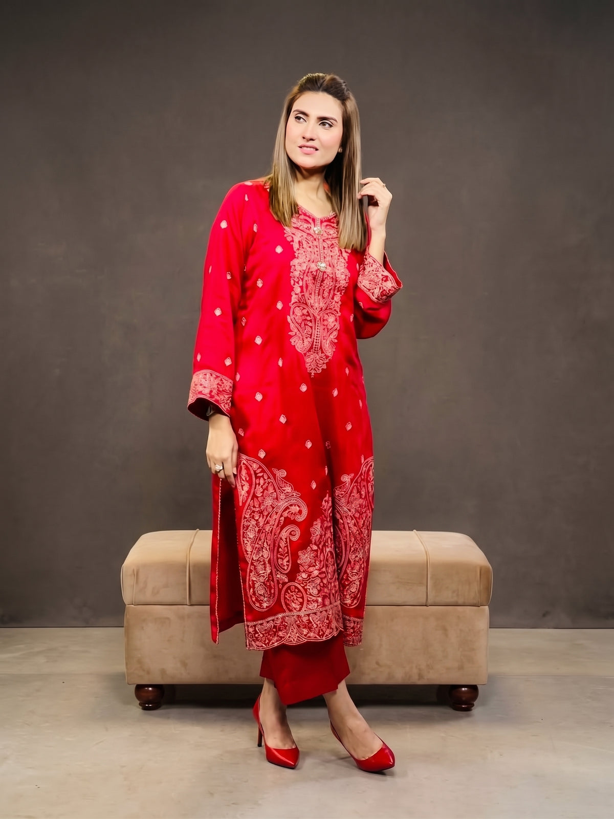 Dilkush 2-Piece Embroidered Viscose Suit by Syra's Atelier — outfit image 4