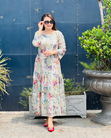 Multicolor Chicken Frock for a Bold Look