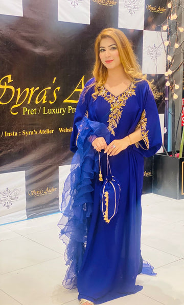 SA-544(Gerogette Kaftan With Handwork)