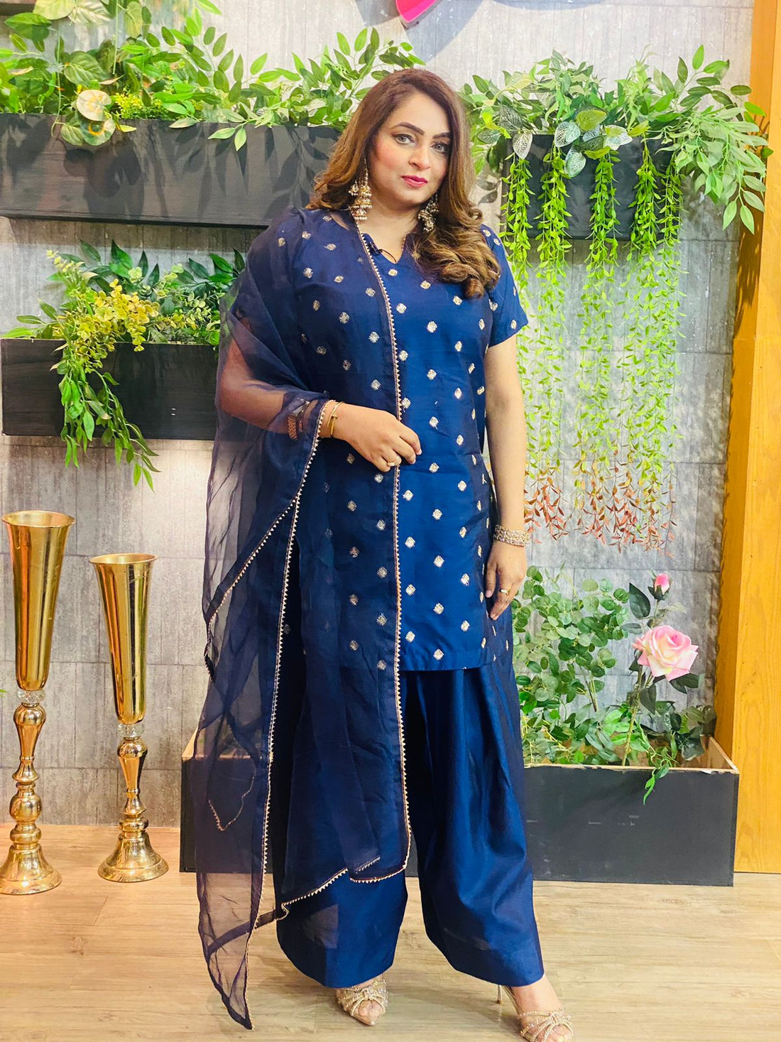 Rawsilk Dress With Organza Dupatta Sa-714