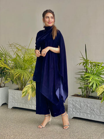 Velvet Cape-Trouser