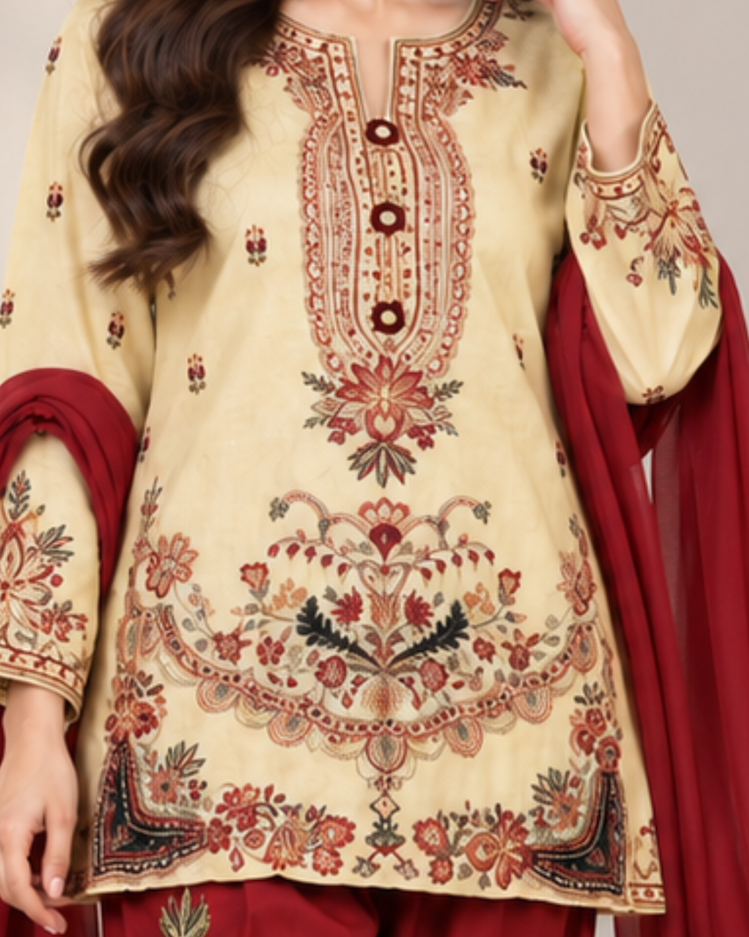 Luxe Loom 3-Piece Dhanak Farshi Suit by Syra's Atelier — outfit image 1