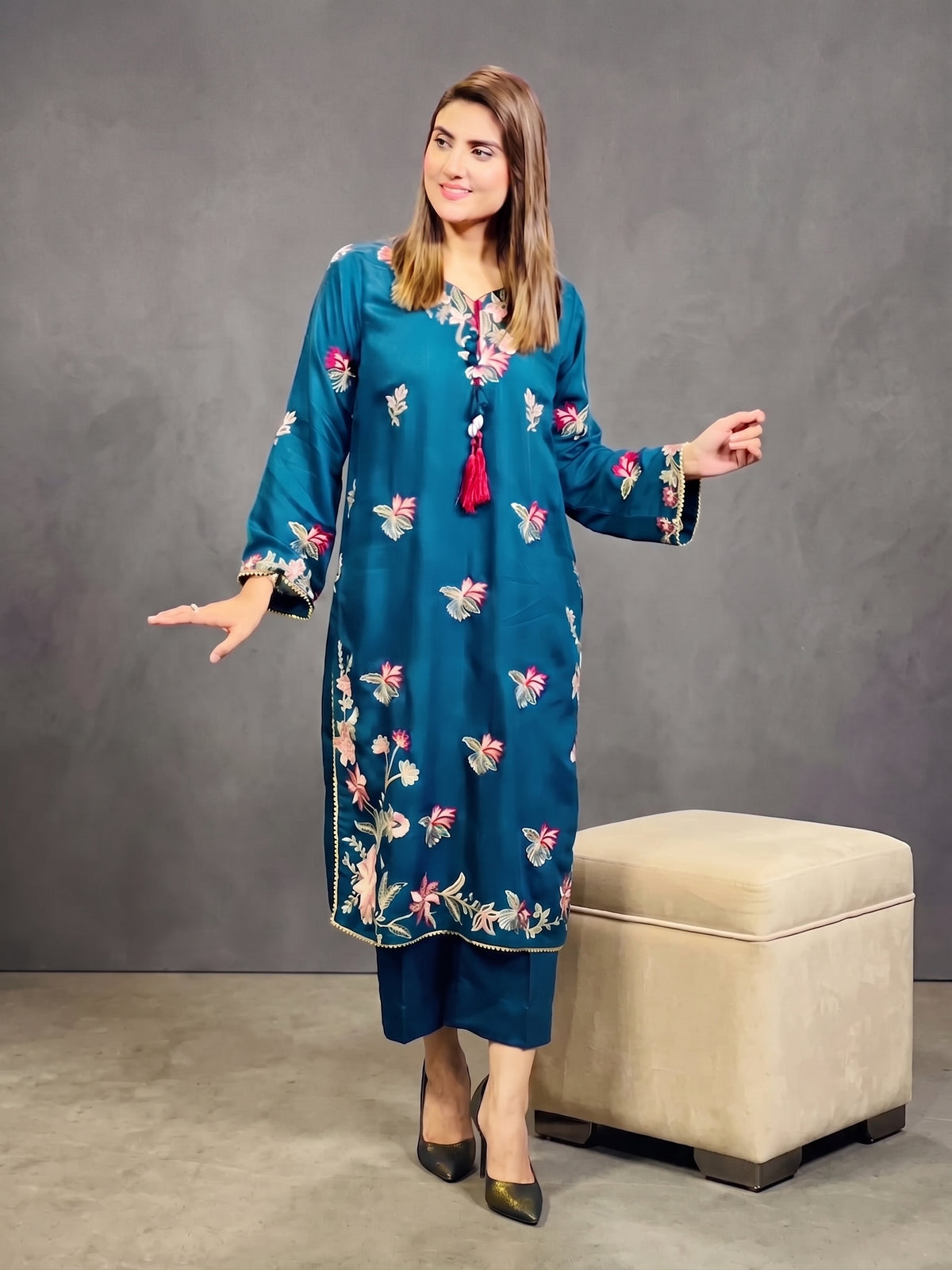 Sunairi 2-Piece Embroidered Viscose Suit (SA-1008) by Syra's Atelier — outfit image 1