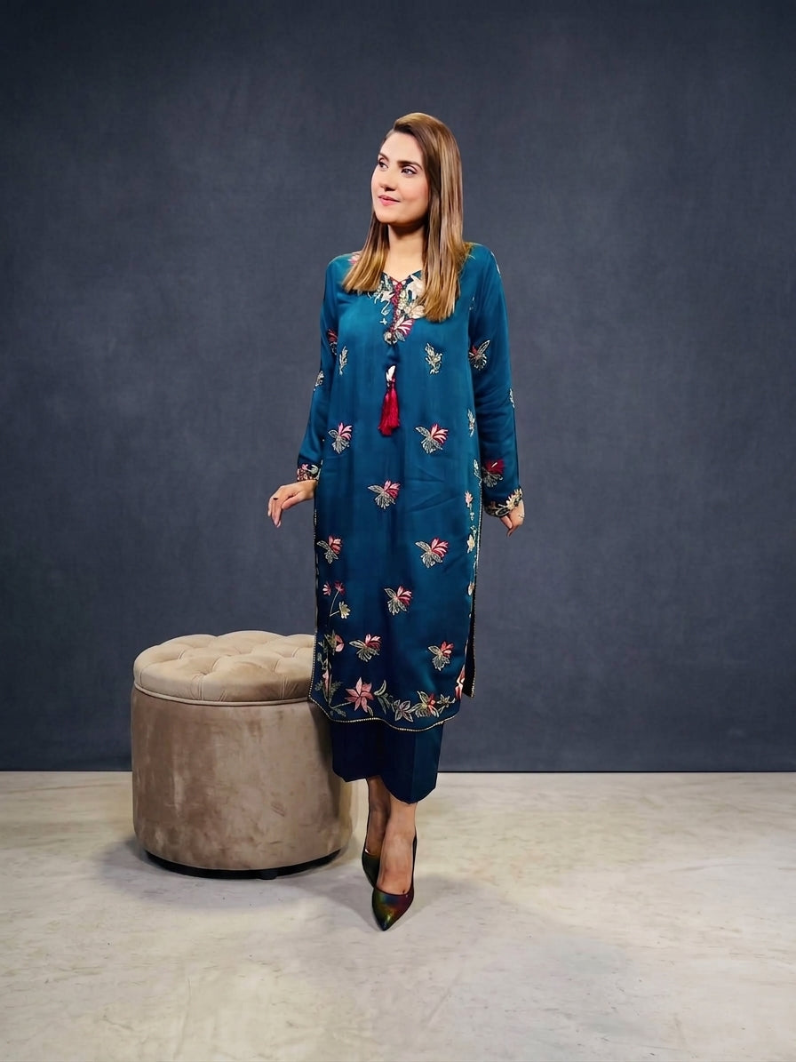 Sunairi 2-Piece Embroidered Viscose Suit (SA-1008) by Syra's Atelier — outfit image 3