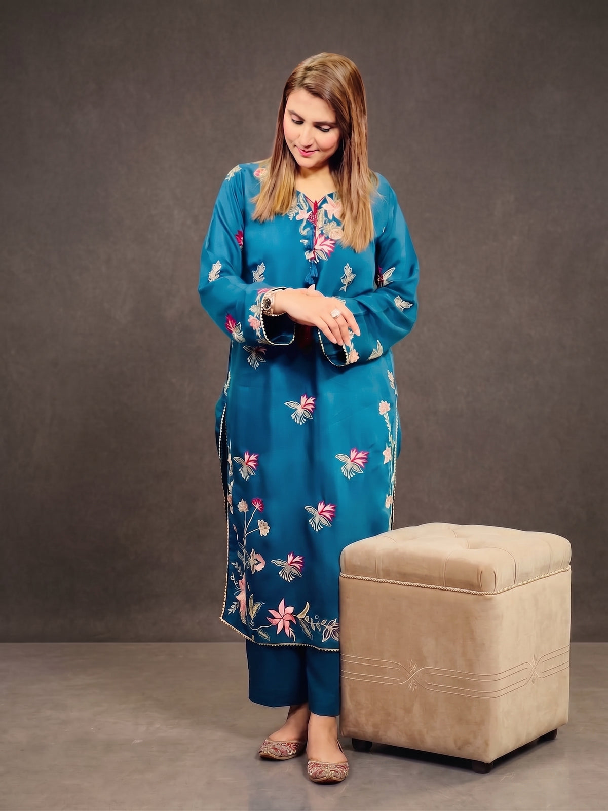 Sunairi 2-Piece Embroidered Viscose Suit (SA-1008) by Syra's Atelier — outfit image 4